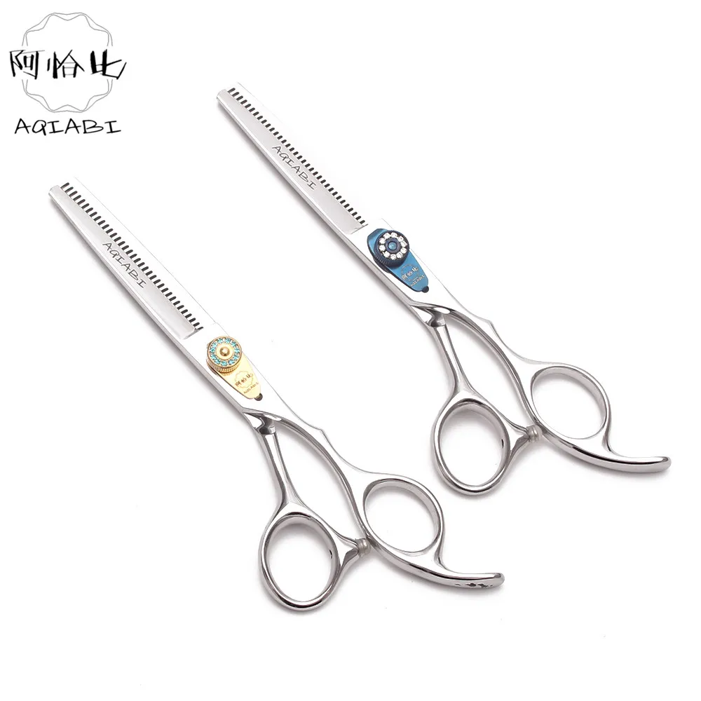 2Pcs 6INCH 17.5cm AQIABI Stainless Thinning Scissors Regular Shears