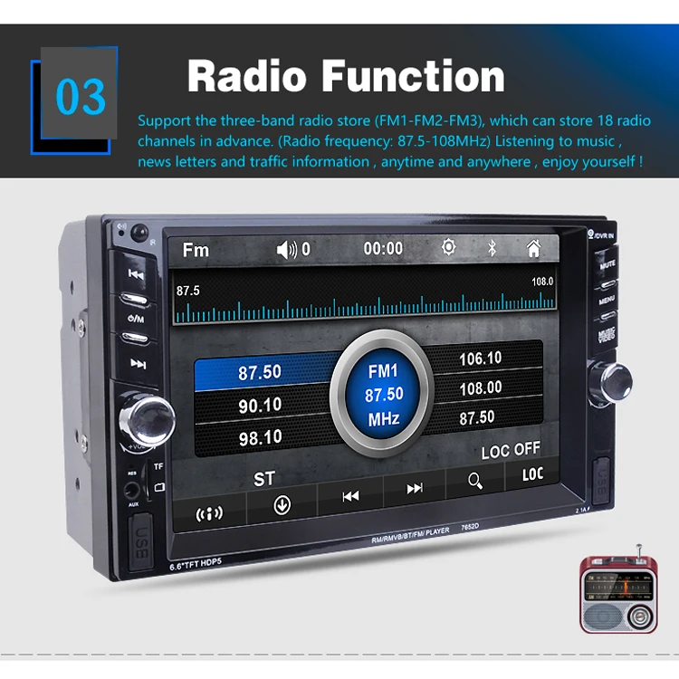 Автомобильный видеоплеер 2 Din 6 дюйма HD Bluetooth стерео радио FM MP3 MP4 MP5 аудио USB