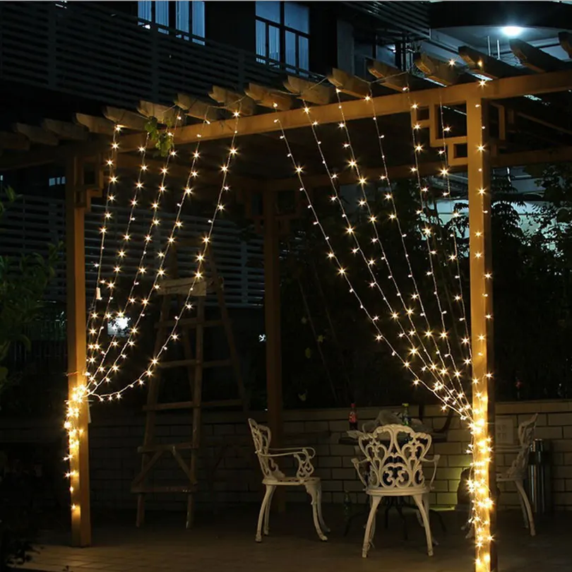 300 m x 3 m LED Icicle cortina cadena luces Hada Navidad luz 4,5 luces Navidad cadena luz para fiesta casa Garland vacaciones luces