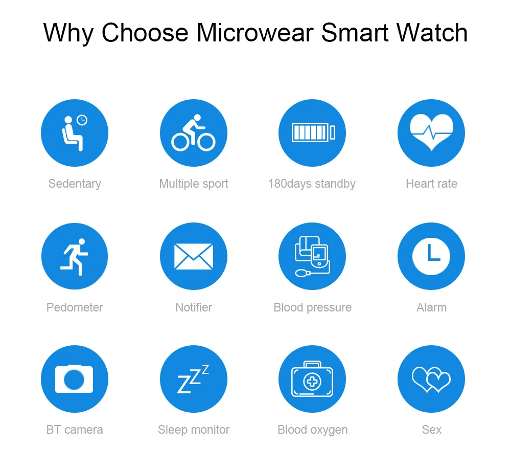 Microwear X2 плюс Смарт-часы Bluetooth IP68 Водонепроницаемый SmartWatch крови Давление монитор сердечного ритма шагомер Фитнес трекер