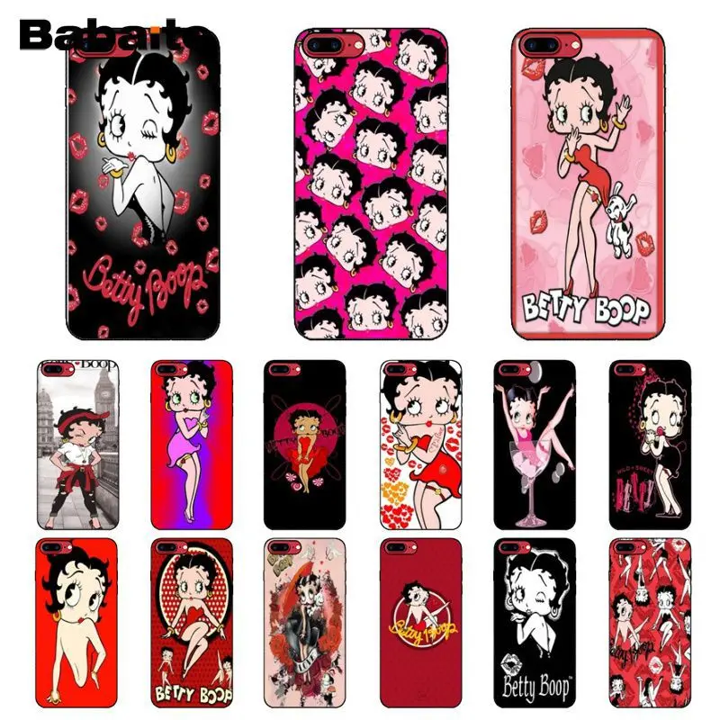 Babaite Betty boop TPU черный чехол для телефона iPhone X XS MAX 6 6S 7 7plus 8 8Plus 5 5S XR | Мобильные