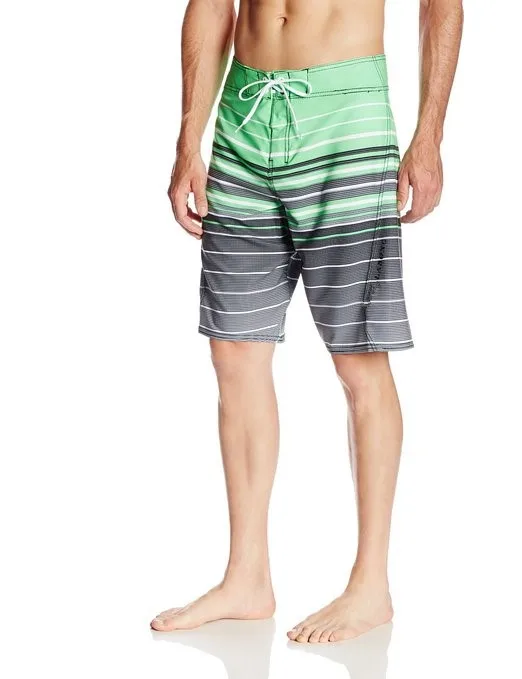 Мужские зеленые полосатые шорты-бордшорты зеленый размер 36 дюймов (с неправильной этикеткой размера)