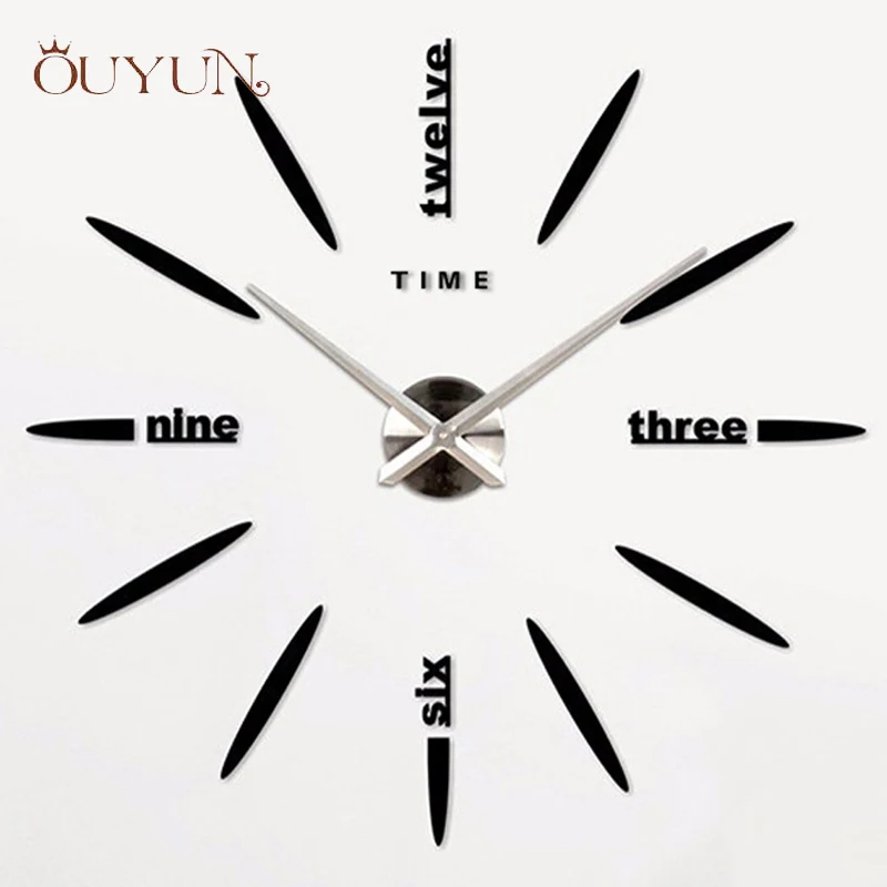 

OUYUN 120*120cm EVA Acrylic Wall Clock Horologe Big Artistic Timer Needle Living Room/Study/Office Decor Quartz Mute Wall Clock