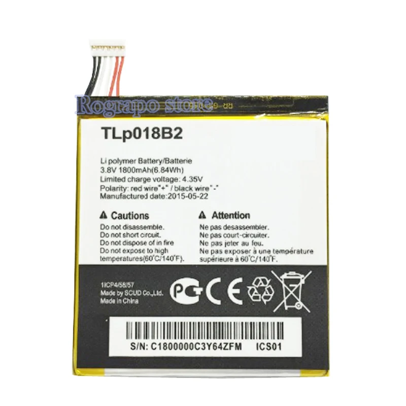 100% 1800mAh TLp018B2 Сменный аккумулятор для Alcatel 7024 7024W 7025 7025D 6030 6030A 6030X 6030D мобильный