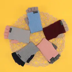 Зимние унисекс вязанные перчатки-митенки жаккардовые перчатки женские теплые имитация кашемировые перчатки высокого качества рукавички