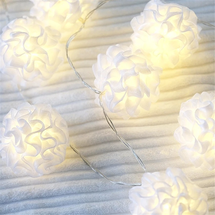 SVELTA Ice Silk Flower Garland LED String Light Battery Powered Led