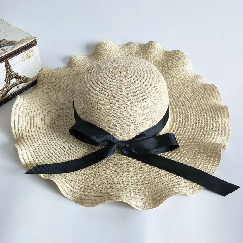 Летние Для Женщин Защита от солнца соломенная шляпа Шапки с бантом из ленты Панама Бич Шапки, мужские и женские бейсбольные кепки на открытом воздухе тенты шапки