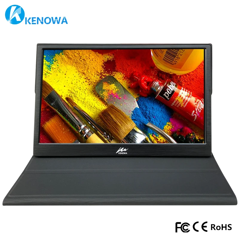 

15.6 Inch FULL HD LCD Slim Gaming Monitor Portable Monitor PC IPS Screen Use CNC Shell 2 Mini HDMI USB Powered with Leather Case