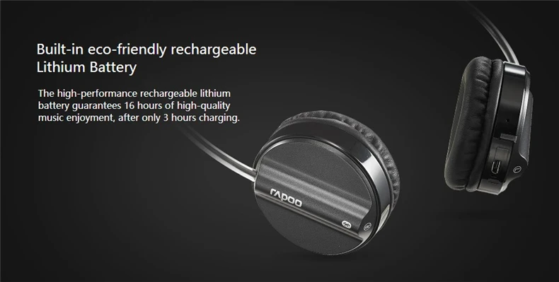 Оригинальная стереогарнитура Rapoo H6020, Bluetooth, беспроводная гарнитура Bluetooth 4,1, наушники, гарнитура с двумя режимами, Hi-Fi наушники