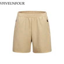 VFIVEUNFOUR/ летние уличные однотонные шорты Харадзюку на молнии, черные, хаки, зеленые уличные мужские повседневные шорты в винтажном стиле