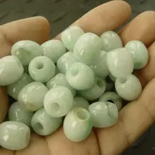 10 шт. натуральный Класс нефрит зеленый жадеит 13 мм Свободные бисера Баррель Бисер W113