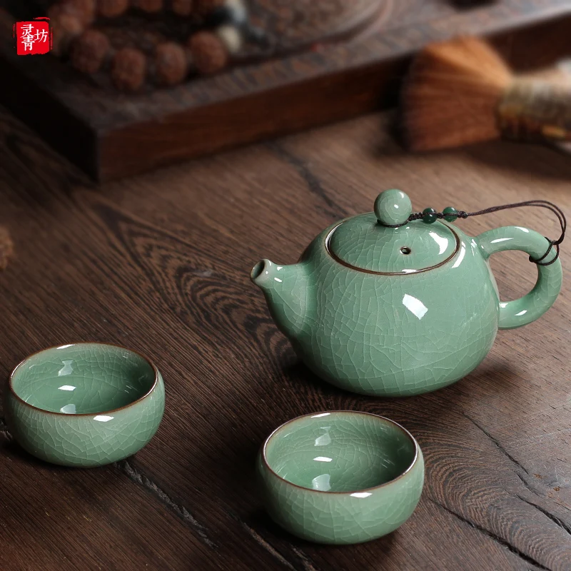 Чайный сервиз Celadon чайный из двух чашек японский kungfu китайский керамический
