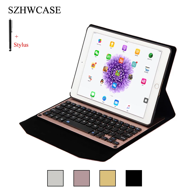 

Wireless Bluetooth Keyboard For iPad Air 1/2 Aluminum Alloy Case Cover For iPad Air 1/2 Tablet Detachable Flip Stand +Stylus