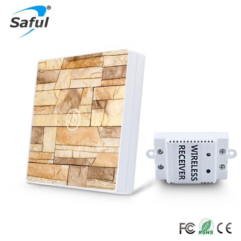 

Saful DIY Painting Touch Screen Wall Switch 1 Gang 1 Way Crystal Glass Switch