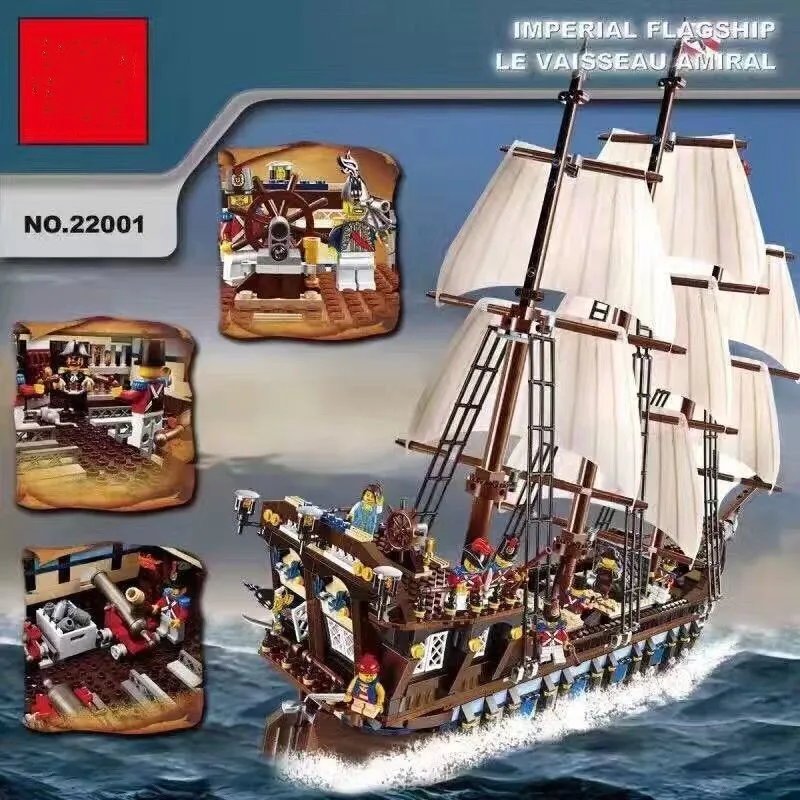 

2019 Imperial flagship Model Pirates ship Building Blocks toys kids Bricks toy boy gifts Compatible with LegoINGLY