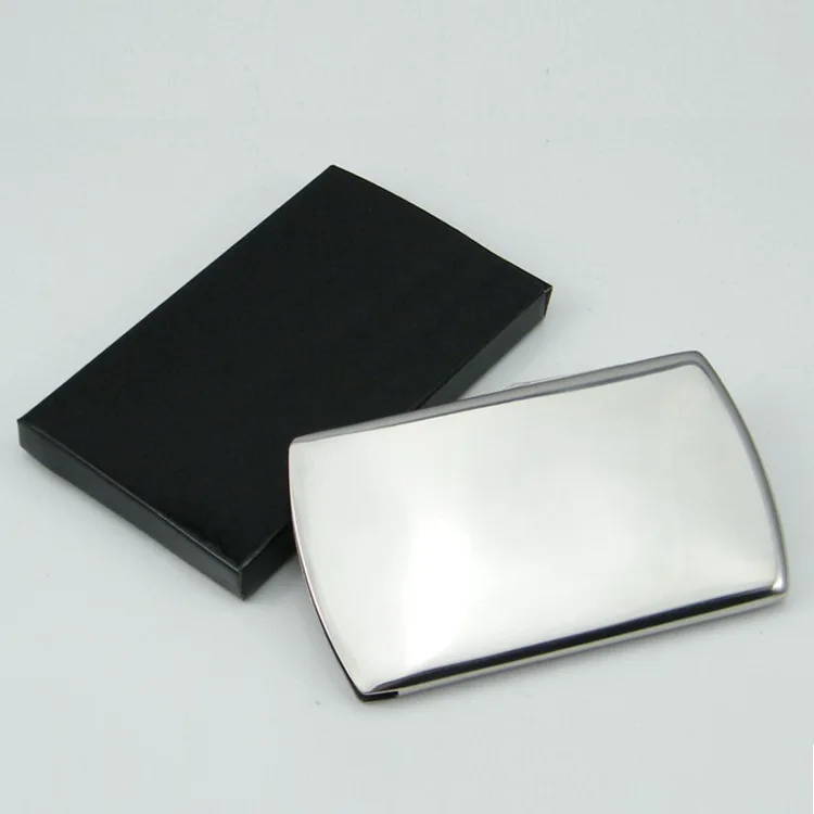 Металл PUSH Card Case Vogue Thumb выскользнуть Нержавеющая сталь карман Бизнес ID кредитных держатель для карт случае Для мужчин офиса