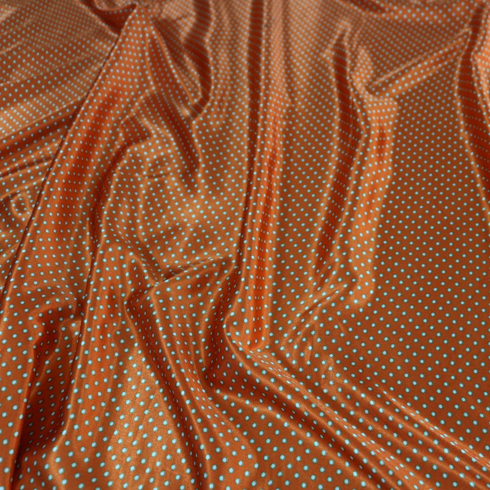 

100cm*148cm High Quality Polka Dot Poly Satin Fabric Charmeuse Material Qipao Kimono
