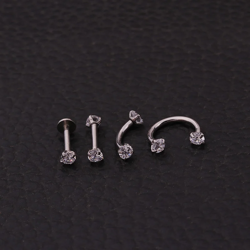 Feelgood 16G Cz с внутренней резьбой Кольцо для бровей губ носа подковы перегородки
