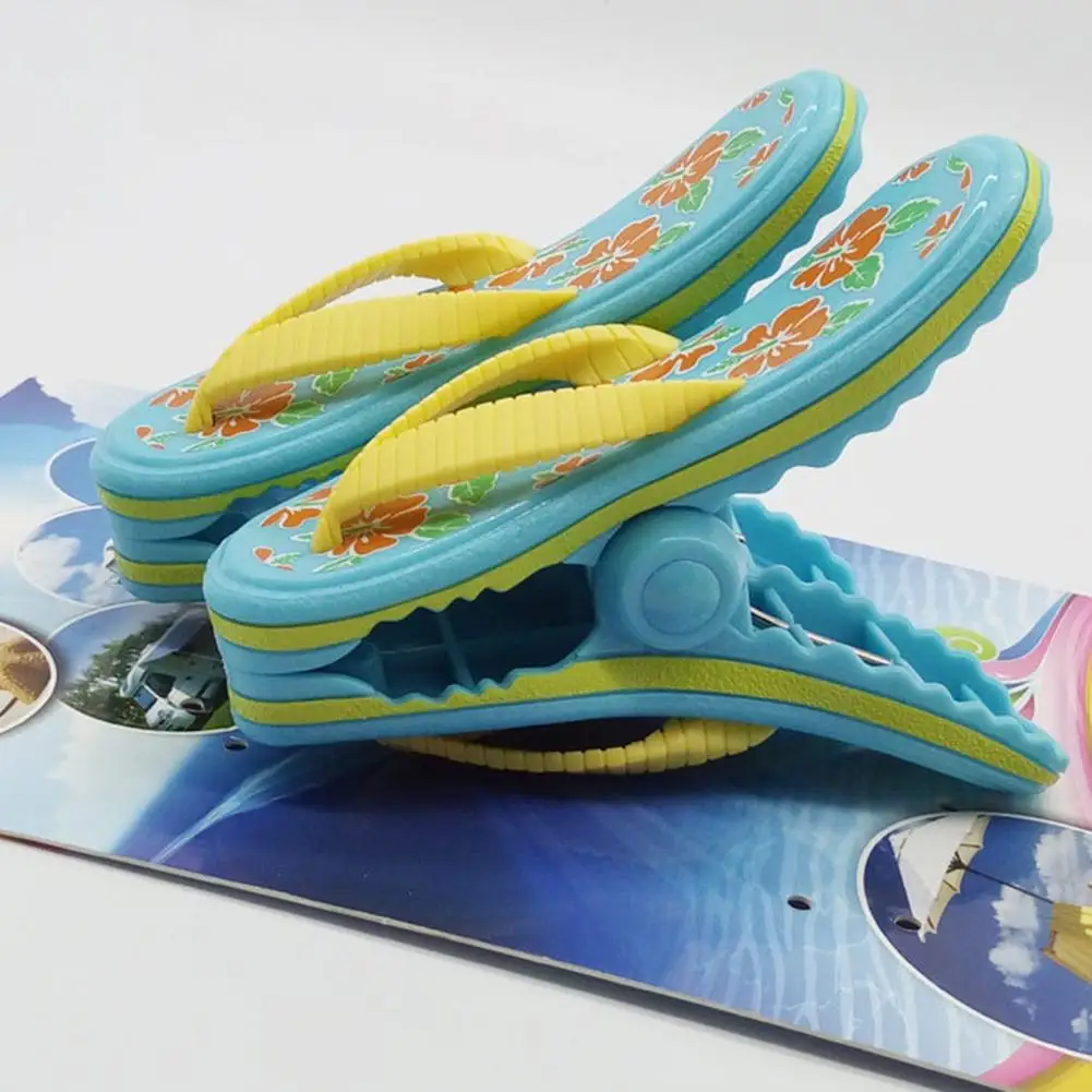 

1PCS Plastic Beach Slipper Towel Clips Large Sun Bed Lounger Holder Pool Clothes Peg Quilt clip Sock clips Simulation Shoes 40P