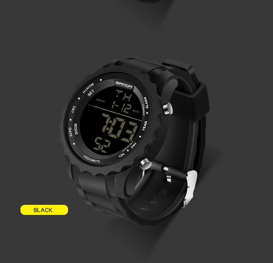 SANDA мужские спортивные часы Известный бренд Роскошные военные армейские часы цифровой светодиодный Электронные Водонепроницаемые мужские наручные часы 369
