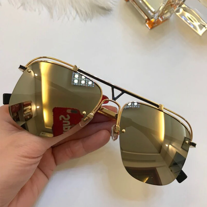 Роскошные брендовые блестящие золотые солнцезащитные очки женские классические дизайнерские квадратные очки оттенки женские зеркальные солнцезащитные очки UV400