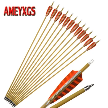 

6/12pcs Archery Spine 500 Pure Carbon Arrow 31.5inch Arrow Shaft With Turkey Feather For Outdoor Bow And Arrow Hunting Shooting