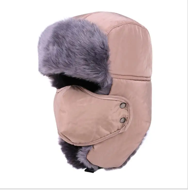 High Quality Winter Hat Bomber Hats For Men Woman Thicken Russian Army Trooper Aviator Ushanka Earflaps Bomber Hat mad bomber leather rabbit fur hat