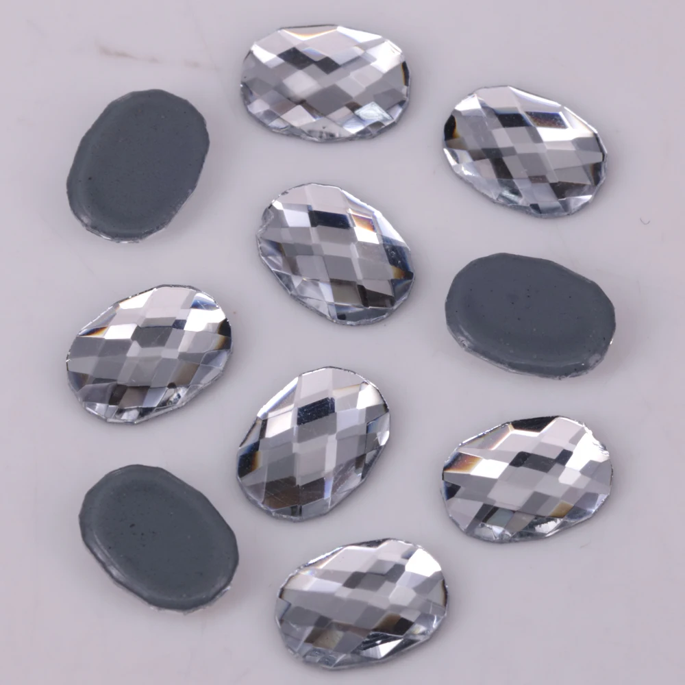 

Free Shipping! Lead Free Crystal Clear Oval Chessboard Iron On Crystal Stones / Flat Back Hotfix Rhinestones