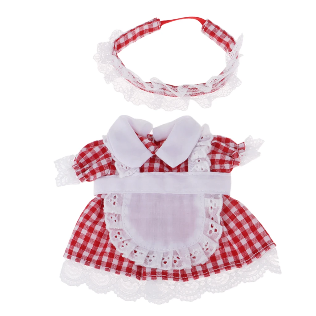 3 Pieces Cute Clothing Loungewear Lace Dress Skirt Headwear Sockings Set For 25cm Mellchan Doll Outfits Clothes Accessories