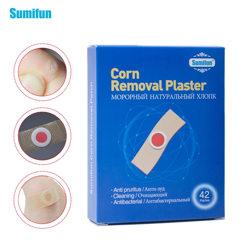 

Sumifun 42Pcs/Box Foot Corn Removal Plaster Warts Thorn Patch Feet Callus Remove Soften Skin Cutin Sticker Cure for Callus
