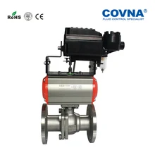 4 дюймовый пневматический фланец шарового клапана ВЕСНА возвращается с 4-20mA позиционер Нержавеющая сталь 304 GB Стандартный фланцевый PTFE сиденье