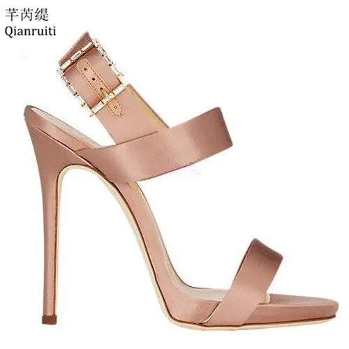 

Qianruiti Summer Sexy Stiletto Heels Women Shoes Ankle Buckle Strap Slingback Women Pumps Kim Kardashian Style High Heel Sandals