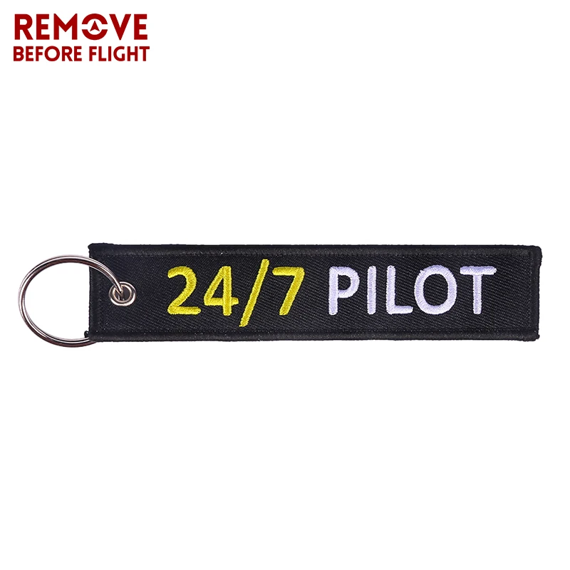 Fashion Key Chain Jewelry Outstanding Embroidery 247 Pilot Key Ring Chain for Aviation Lovers Gifts Luggage Tag Label Keychains (1)