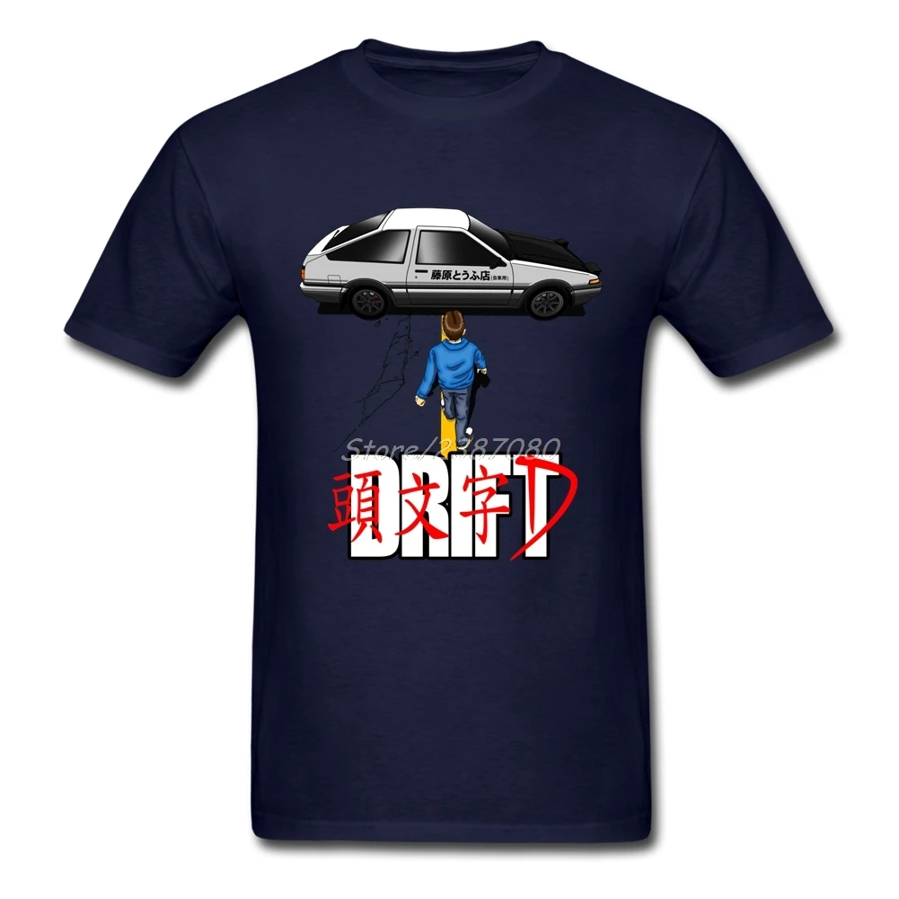 Футболка мужская Drift Initial D AE86 хлопковая тенниска с круглым вырезом и короткими