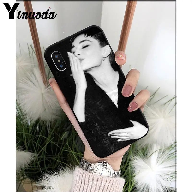 Yinuoda Одри Хепберн черный ТПУ Мягкий силиконовый чехол для телефона чехол для iPhone 8 7 6 6S Plus 5 5S SE XR X XS MAX чехол - Цвет: A11