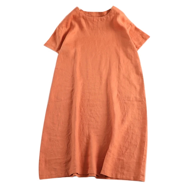 Летние женские повседневные короткие свободные платья размера плюс в японском стиле, удобные льняные платья 14*14, 4 цвета