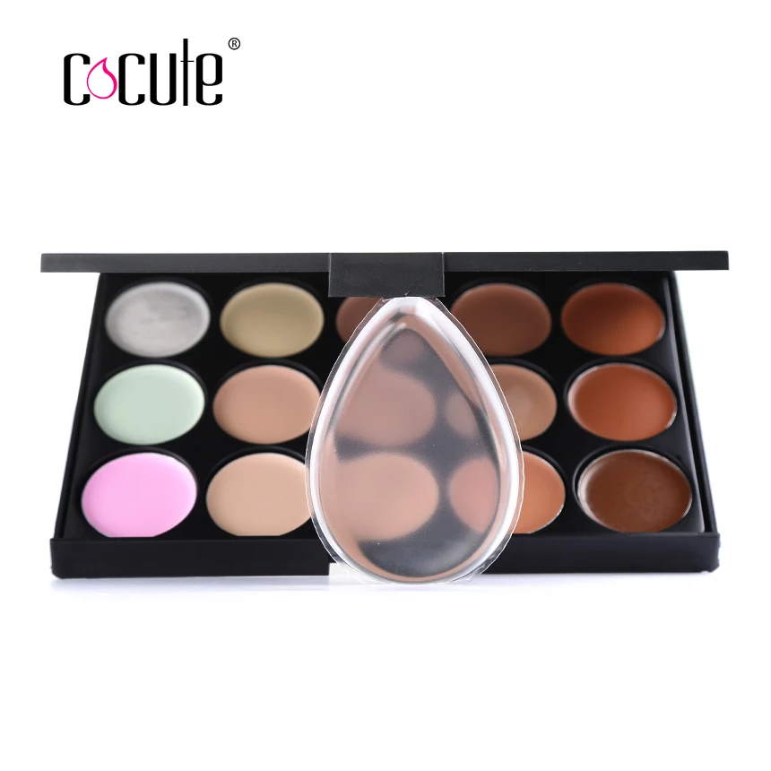 

Cocute Makeup Sets Professional 15 Colors Face Primer Cream Contour Concealer Contour Palette and Silicone Sponge Puff