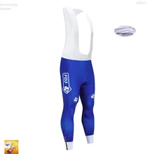 Синий PRO Команда UCI FDJ зима 16D гелевая Подкладка велоспорт нагрудник брюки для мужчин Велоспорт Ropa Ciclismo зима Велоспорт Нижняя брюки MTB F