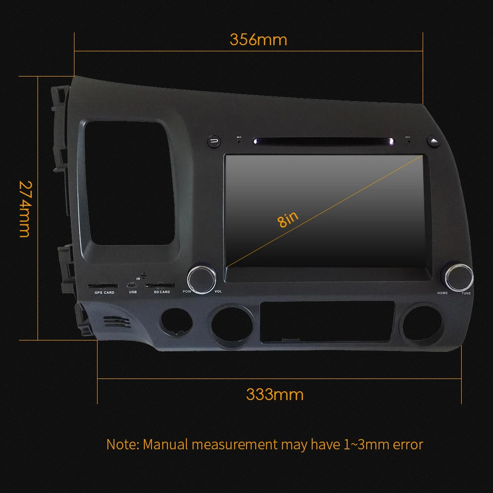 Top KLYDE 8" Android 8.0 4G WIFI Octa Core PX5 4GB RAM 32GB ROM Car DVD Player Radio Stereo GPS Navigation For Honda Civic 2006-2011 5