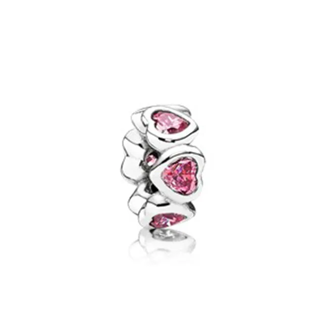 

Fanier 100% 925 Spring Visualization Pink Slice Silver Glow Esterline Hearts Ring Earring Bracket Charm Clip Released Successively