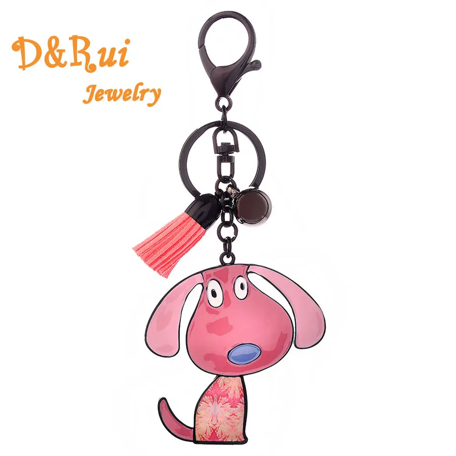 

Cute Dog Key Chain For Men Women Bag Keychain Charm Animal Metal Pendant Jewelry 2019 Trendy Enamel Alloy Key Ring 2019 Brand