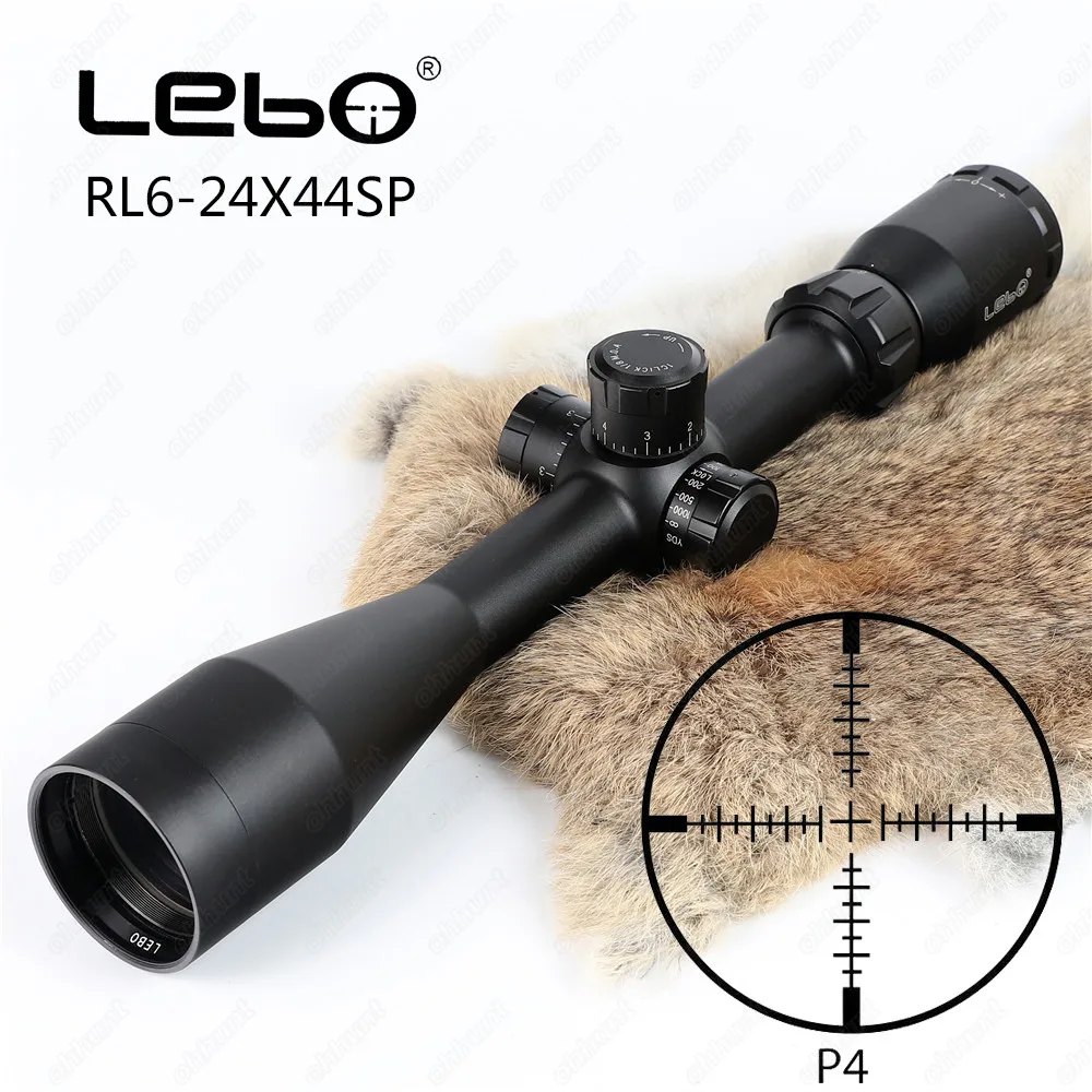 LEBO 6 24x44 охотничий оптический прицел на винтовку P4 стекло травление сетка сторона