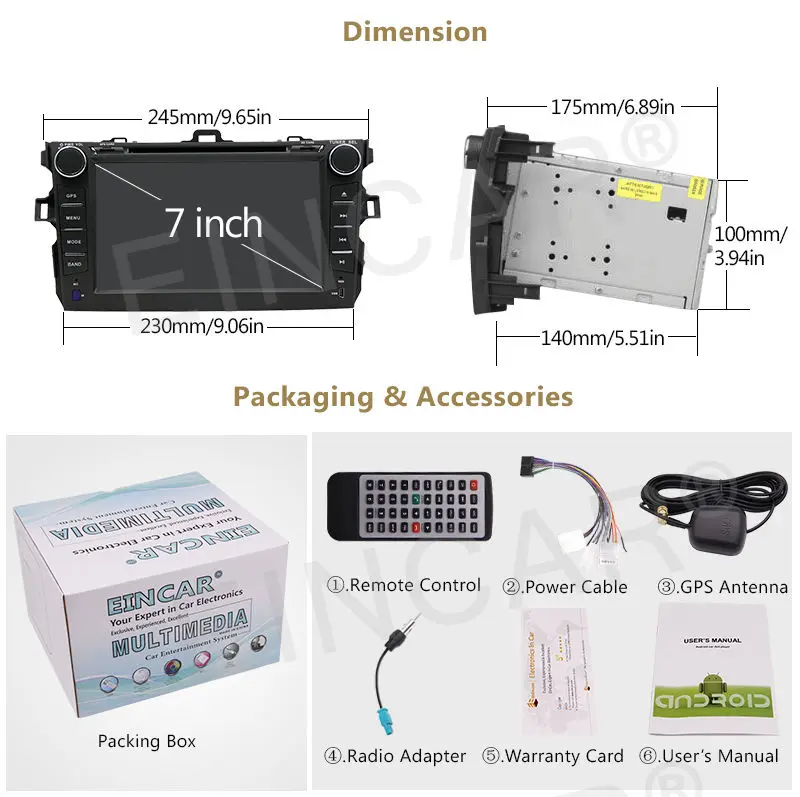 Flash Deal In Dash Car DVD GPS Navigation Wifi Radio Android 6.0 For Toyota Corolla 07-13 15