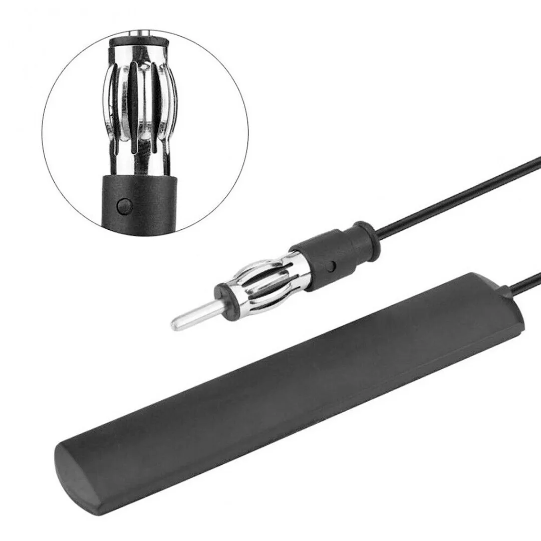 Mayitr 1pc 80-120MHz Car Aerial Antenna FM Radio Amplified Super Slim Hidden Mount On Glass Screen Roof Waterproof