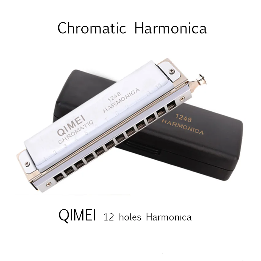 Хроматическая Губная гармошка QIMEI с 12 отверстиями/48 тонов профессиональный