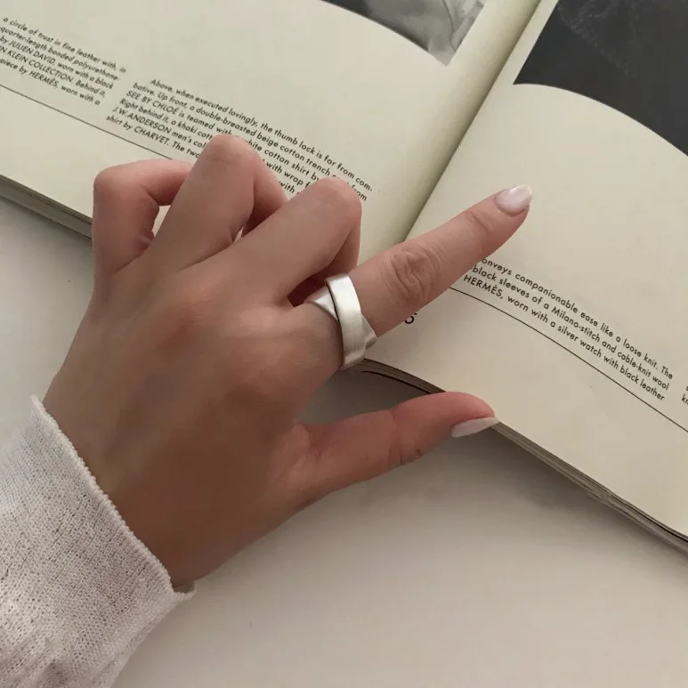 

Кольцо из серебра 925 пробы с геометрическим рисунком для мужчин и женщин J242
