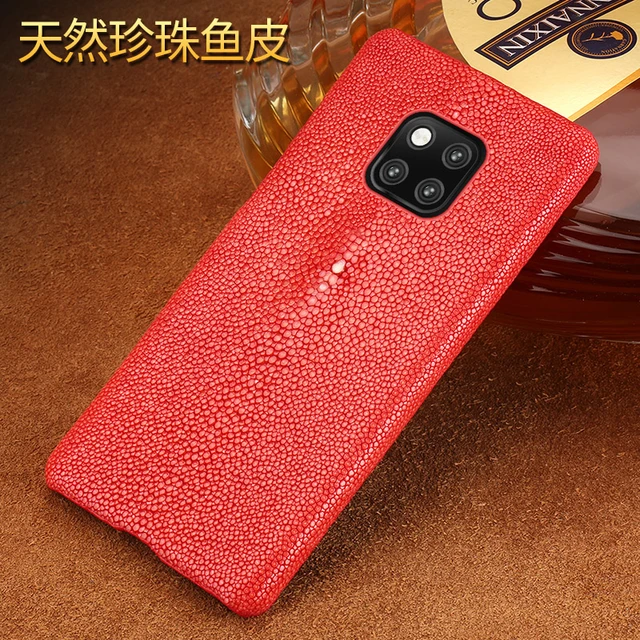 For Huawei Mate 20 Pro X RS Real Natural Genuine Water Stingray Pearl Fish  Skin Leather Case for Huawei Mate20 Luxury Back Cover - AliExpress