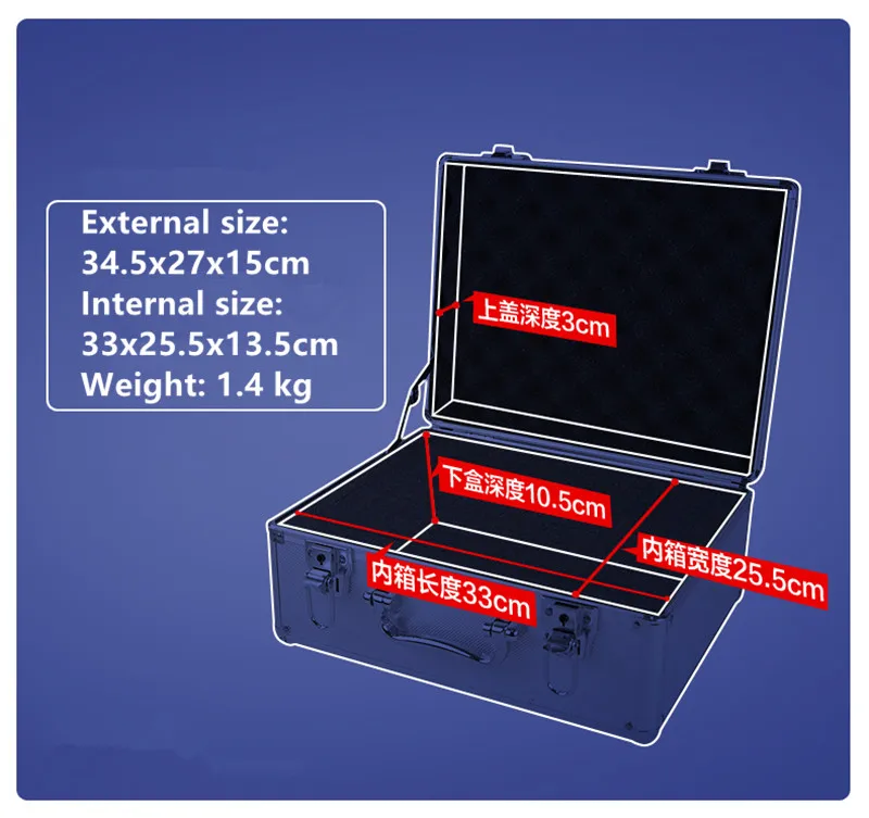 Алюминиевый Чехол для инструментов Дорожная сумка из АБС-пластика чемодан toolbox File box ударопрочный защитное оборудование камера с