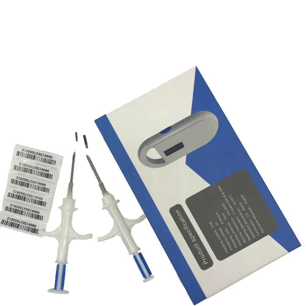 

Readell DHL Free Shipping x700pcs Pet Microchips 1.4*8mm ISO11784/785 FDX-B cat dog,snake syringe Arowana chips + 10 reader