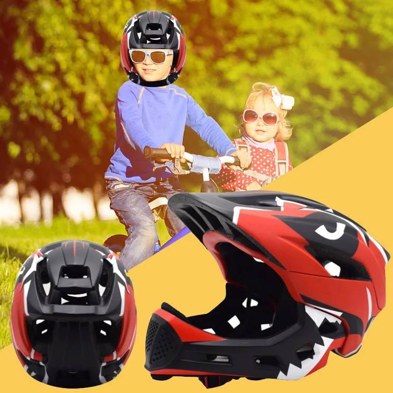 Дети полный уход за кожей лица Детские защитный шлем шапки съемный Crashworthy творчества Велоспорт Шлем модульный флип